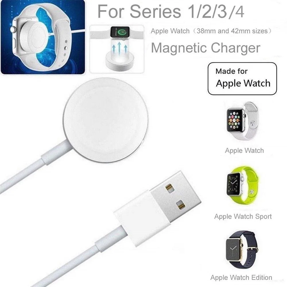 

YHONH Wireless Charger for Apple watch 1/2/3/4 USB fast wirless charging 3.3Ft/1m Cable,Compatible with Apple Watch 38 mm/42 mm