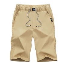 Летние мужские шорты кэжуал льняные хлопковые однотонные свободные мужские мягкие удобные льняные шорты-бермуды больших размеров