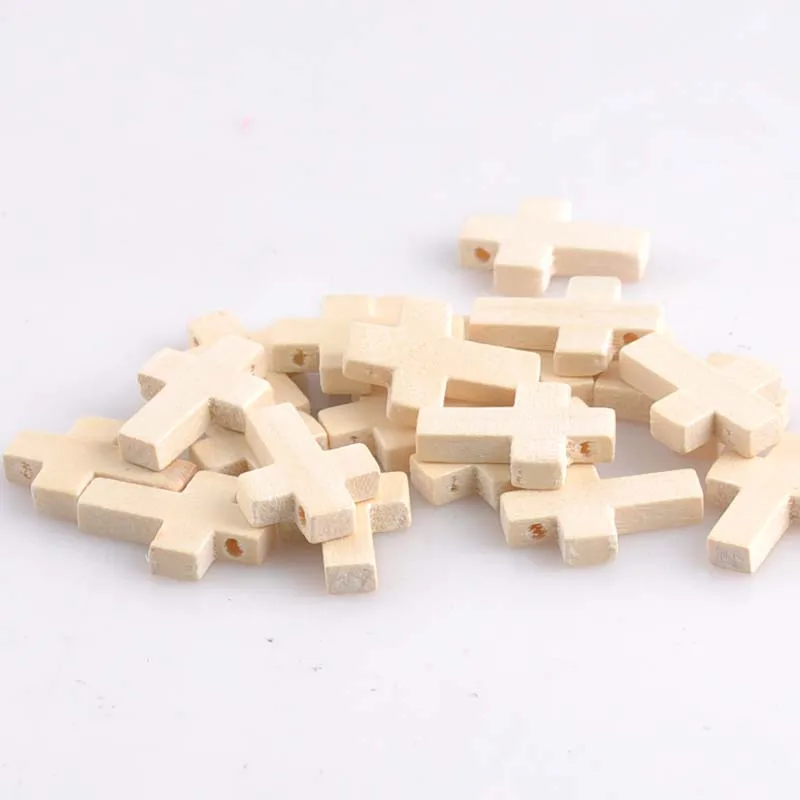 

22x15mm 100pcs Natural Wooden Faceted Wooden Cross Geometric Spacer beads For Jewelry making Handmake DIY Accessory MT1446