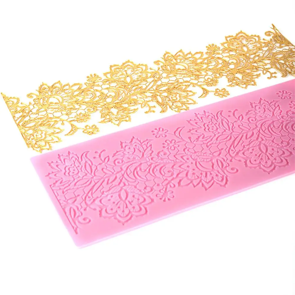 

Flower Pattern Lace Mold Silicone Sugar Lace Pad Cake Brim Decoration Mold Kitchenware DIY Tool