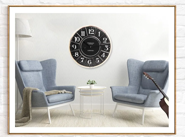 Retro fashion creative clock font b watch b font American style living room bar mute big