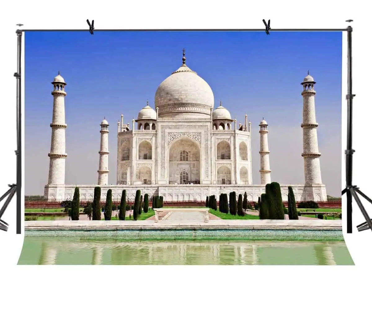 

7x5ft Taj Mahal Backdrop Indian Famous Architectural Taj Mahal Photography Background and Studio Photography Backdrop Props