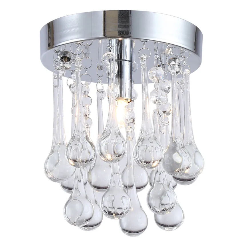 Modern Mini Clear Crystal Led Ceiling Lights Rain Drop Style Clear Crystal Led Ceiling Lights