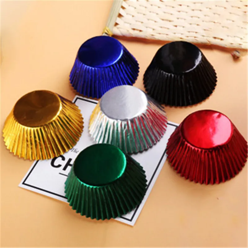 100pcs Paper Cupcake Cup Aluminium Foil Muffin Baking Cups Liners