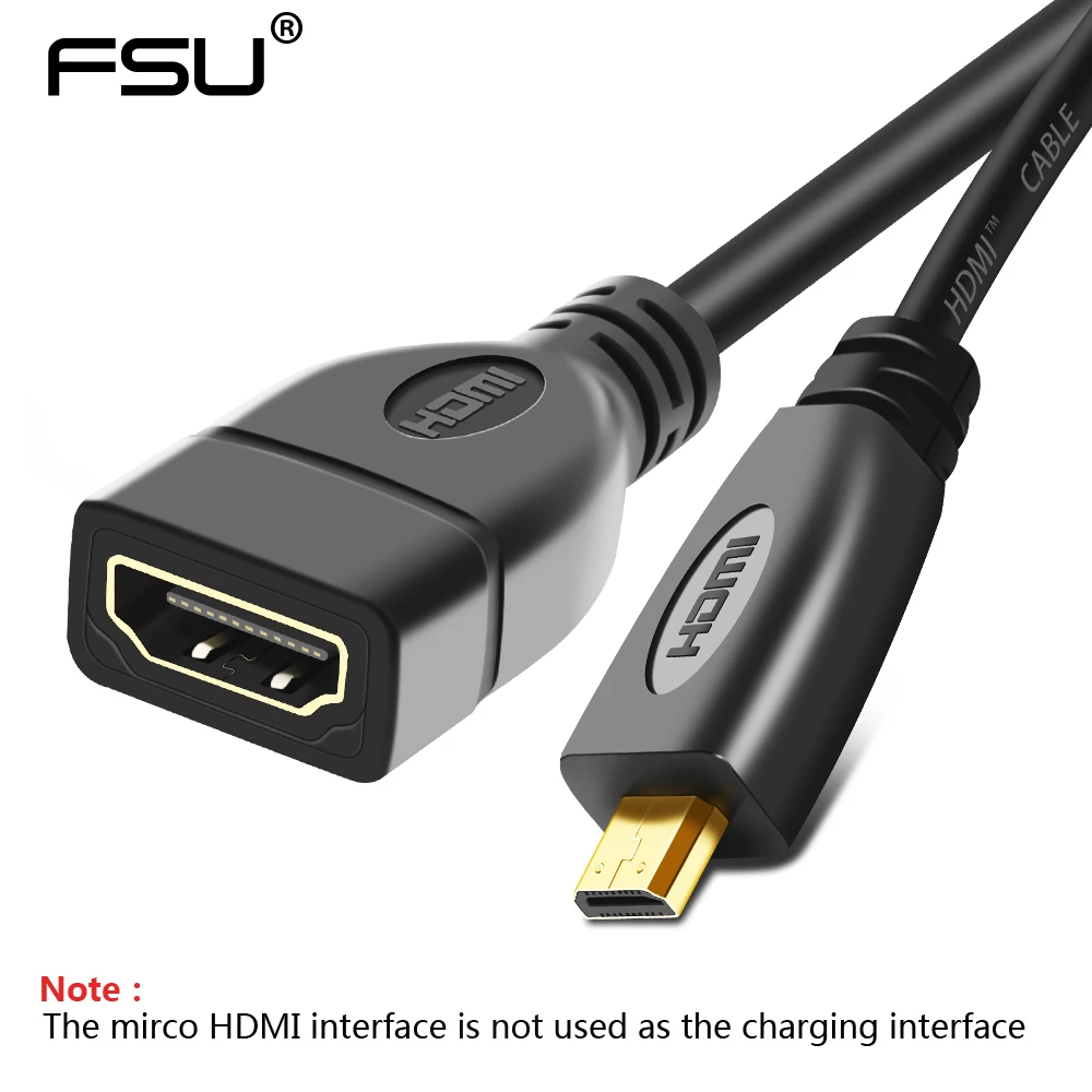 

1080P Micro HDMI to HDMI cable hdmi extender Cable Adapter Male to Female Micro HDMI Converter for projector HDTV Gopro TV 15cm