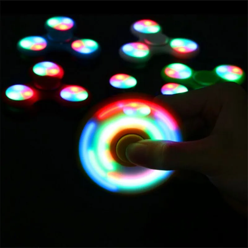 

2017 Fidget Spinner Finger Spinner Stress Wheel LED Light ABS EDC HandSpinner For Adult Autism ADHD Anxiety Relief Focus