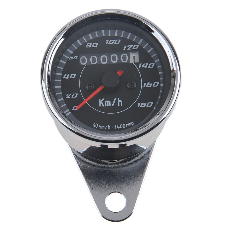 Universal Motorcycle Odometer Speedometer Gauge LED Backlight Black 0