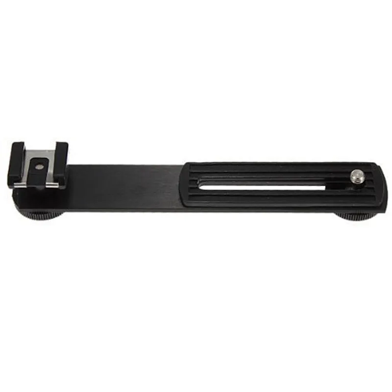 Kaliou Universal Camera Flash Bracket Light Stand Mount Holder with Two 1/4 Screw Mount for Flashgun Digital DC Camera Arms