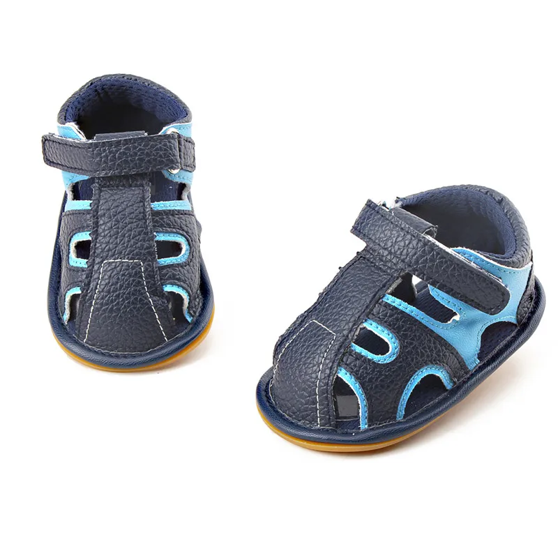 Novel Design Baby Boy Sandals Hook & Loop Rubber Sole Flat Heels Baby