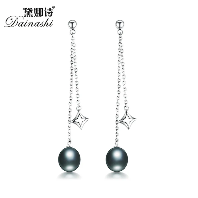 The New Listing Little Star Women Long Drop Pearl Earrings Fine The New Listing Little Star Women Long Drop Pearl Earrings Fine Jewelry Aaaa Genuine Freshwater