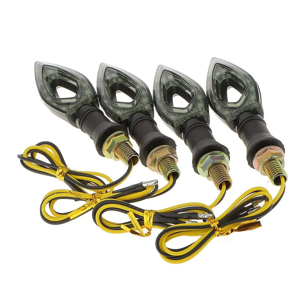 4 pcs Black 12 LED Flashing Indicators Indicators Light Motorcycle