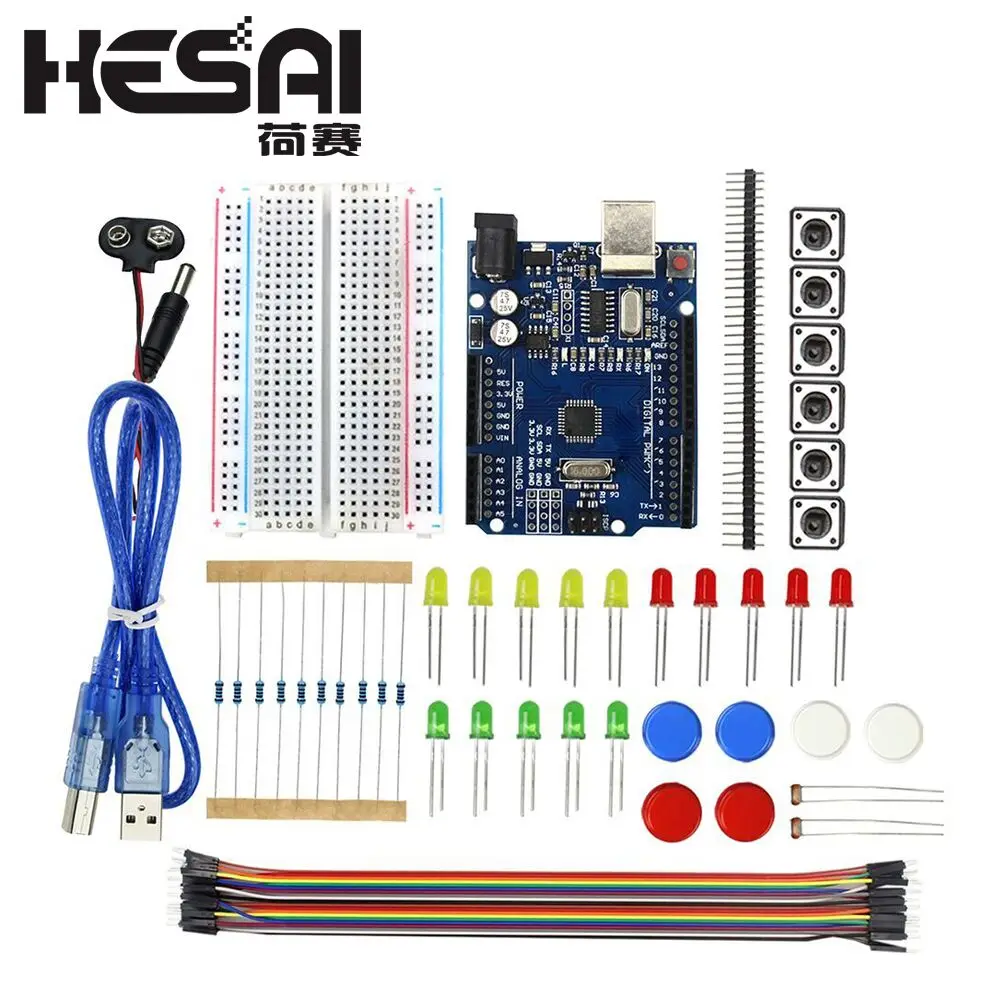 

Starter Kit UNO R3 Mini Breadboard LED Jumper Wire Button for Compatile with UNO R3