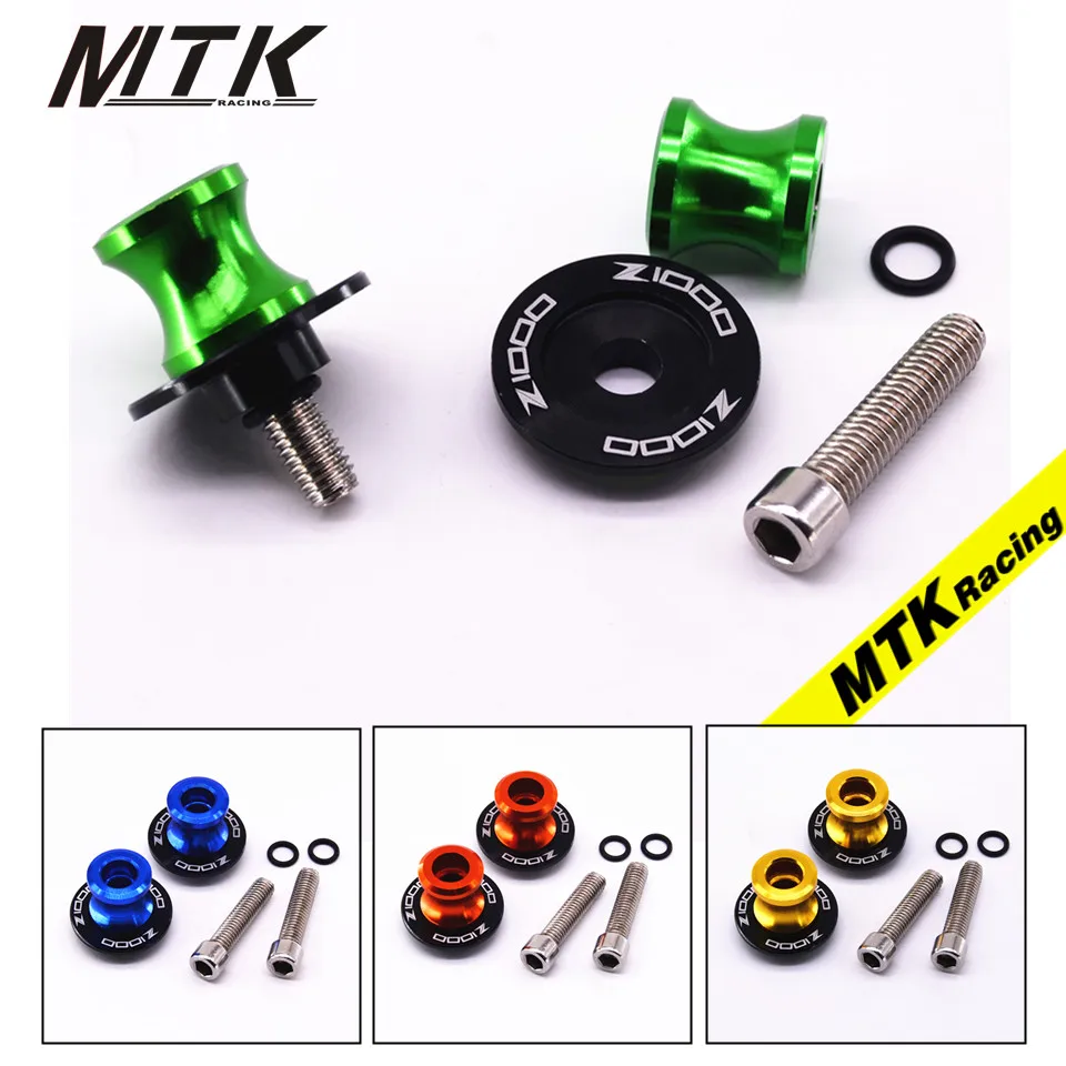 

MTKRACING Motorcycle Accessories Swingarm Spools slider 10mm stand screws For kawasaki Z1000 2003-2013 LOGO Z1000