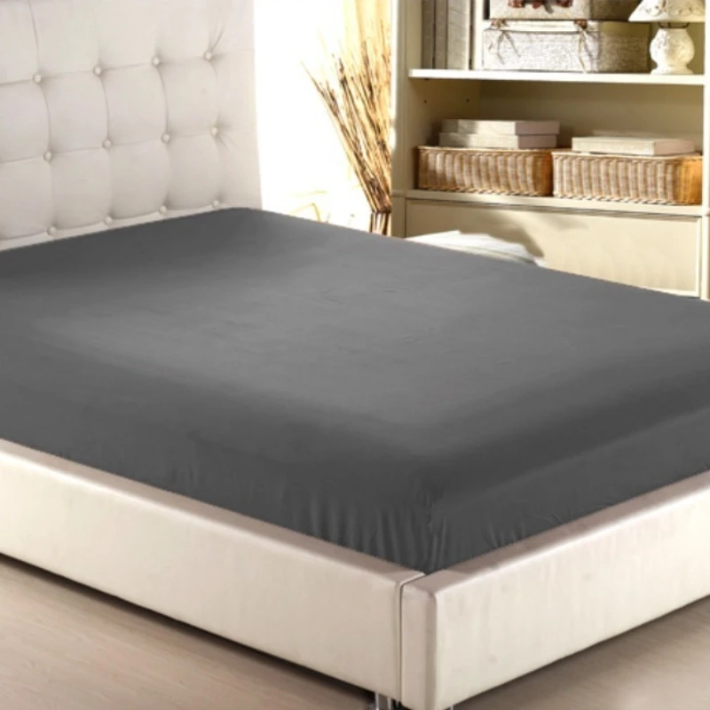 home textile solid color sheets fitted bed sheet elastic mattress cover