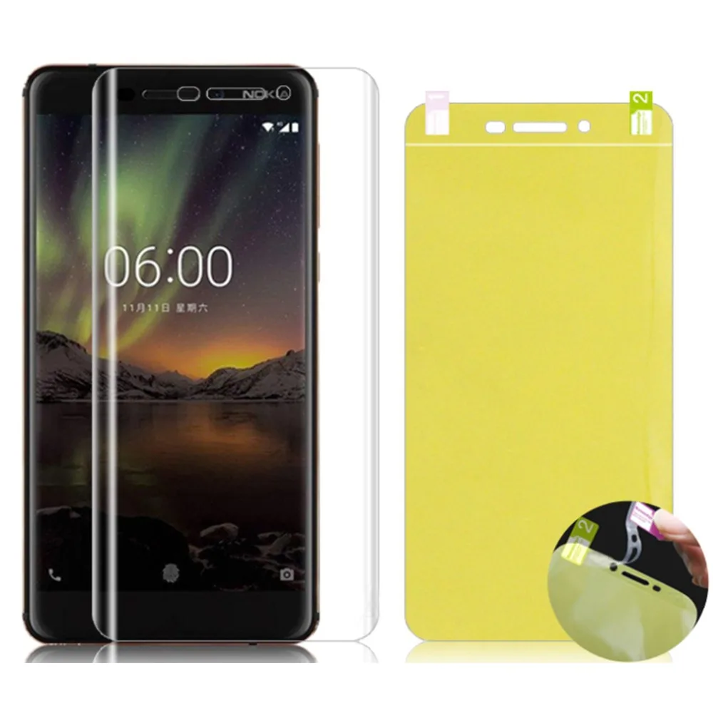 

Soft TPU Full Cover Screen Protector for Nokia 7.1 6.1 5.1 7 plus 8.1 8 Sirocco 6 Hydrogel Protective Film Not Glass