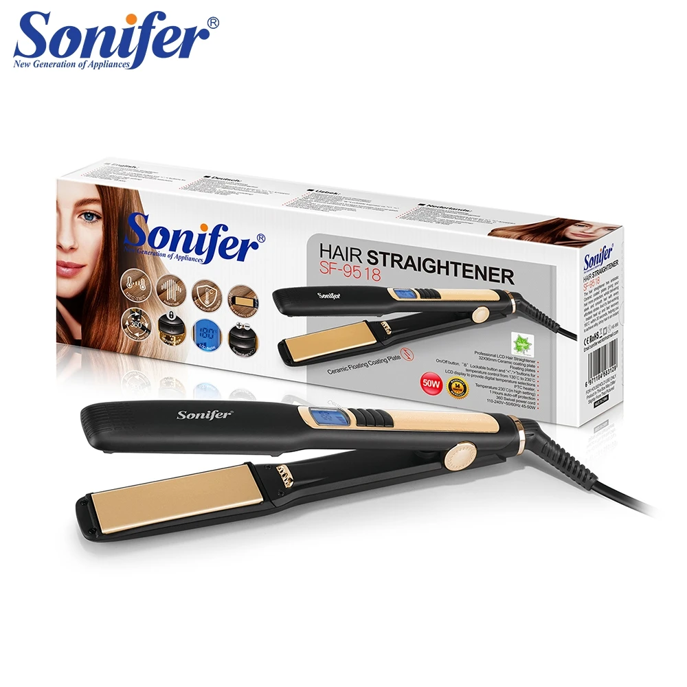 

LED Display Electric Professional Ceramic Hair Straightener Brush Fast Heating Hair Flat Iron Hair Styling Tools Sonifer
