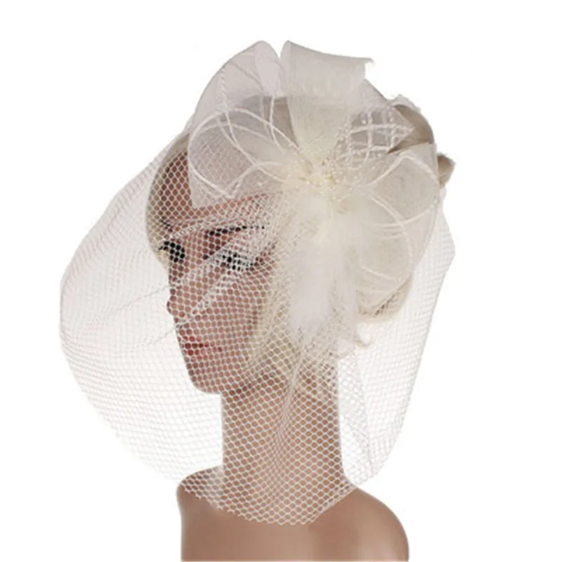 2016 Розничная продажа Свадебный праздник чародей Коктейльная шляпа для женщин Французский Veiling повязка на голову Винтаж модные женвечерние
