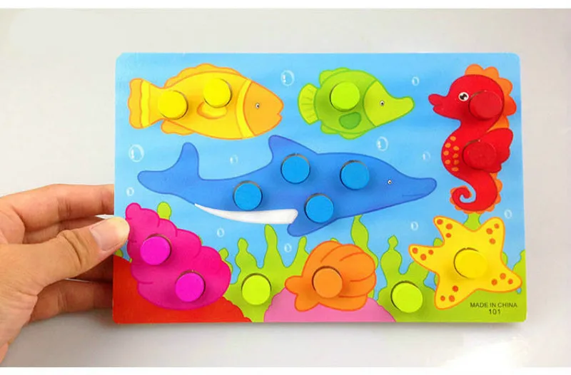 Доска для обучения, Обучающие игрушки Монтессори для детей, деревянная игрушка, головоломка для детей, игра для раннего обучения - Цвет: Ocean