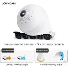 JCWHCAM Bulb Lamp Wireless IP Camera Wifi 960P Panoramic FishEye Home Security CCTV Camera 360 Degree Night Vision Support 64G