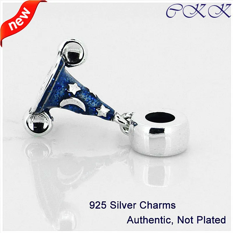 

Authentic 925 Sterling Silver Mickey's Scrcerer's Hat Beads With Mixed Enamel Fit Bracelets DIY Fine Jewelry PF135