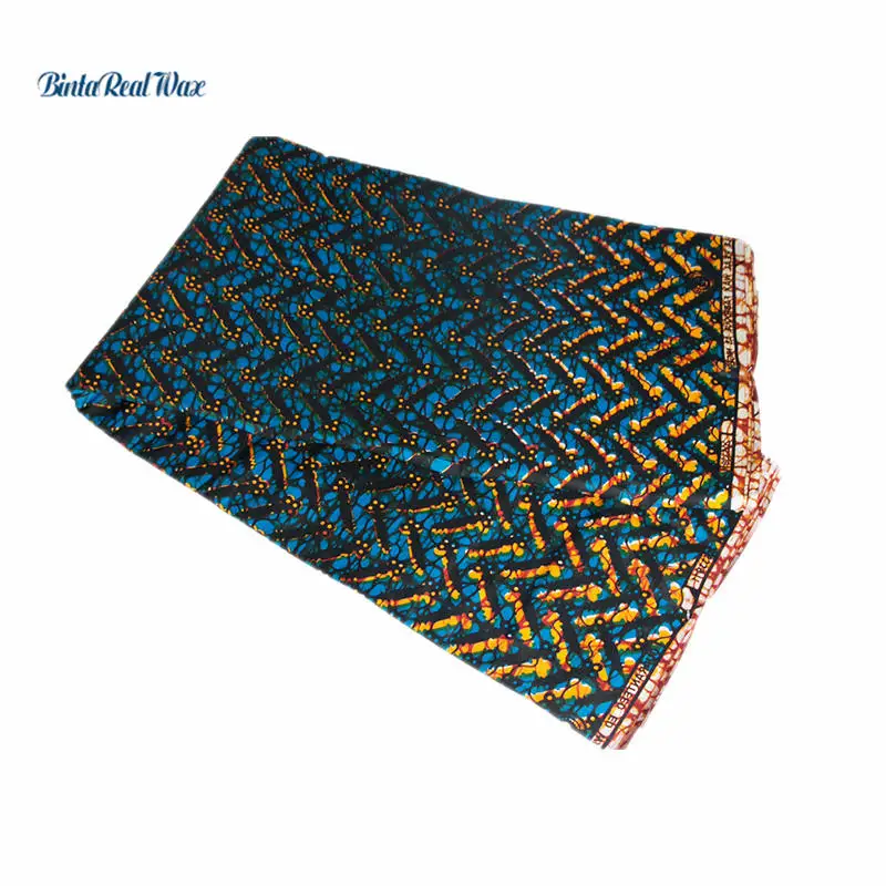 

2018 New Design African Real Wax 100% cotton 6 Yards/lot Wholesale African Fabric Printed Wax Hollandais African Real Wax PL127