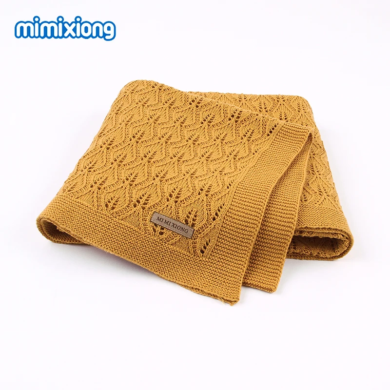 Дешево Детское одеяло для новорожденных, Пеленальное белье для коляски, одноцветные вязаные детские одеяла для дивана, 100*80 см, детское одеяло, s игр...