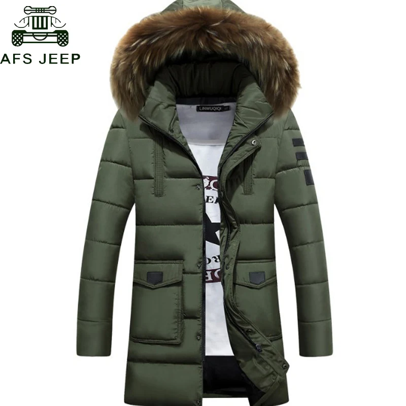 New 2018 Thick Warm White Jacket Men Long Hooded Parkas Men Plus Size
