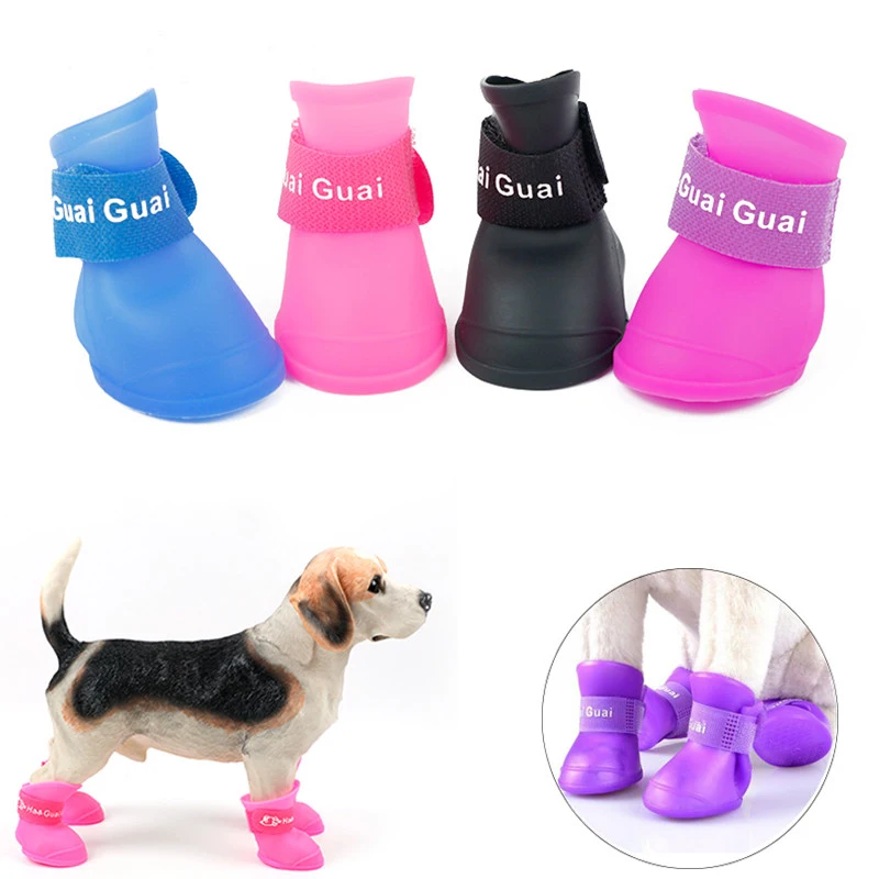 ботинки для собак zapatos perro 4 шт. обувь домашних водонепроницаемые