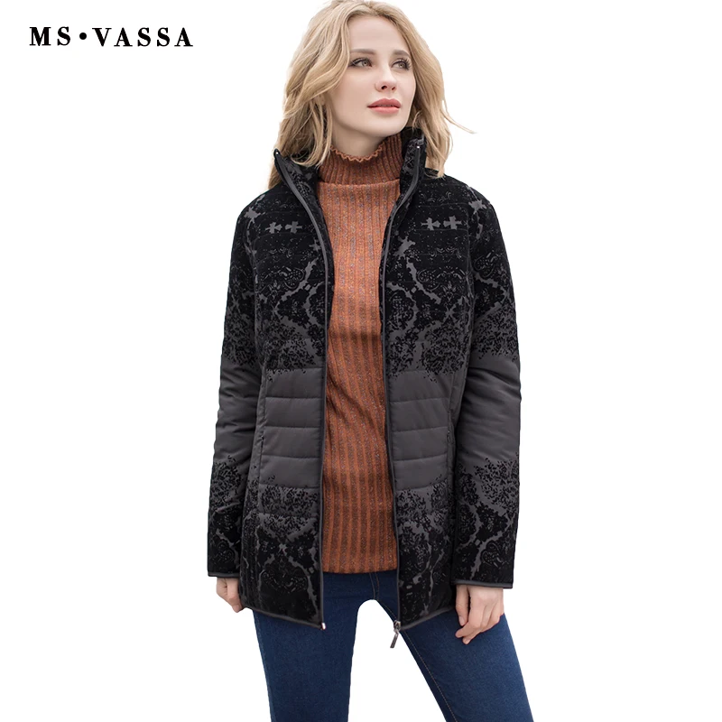2017 New Jacket For Spring Winter Ladies Jacket Turn Down Collar Plus Over Size S 7XL