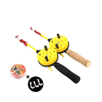 

EVA Ice Fishing Rods Raft Wheel Kit Wire Fish Hook Set Winter Ice Fishing Reel Equipment Set Accessories
