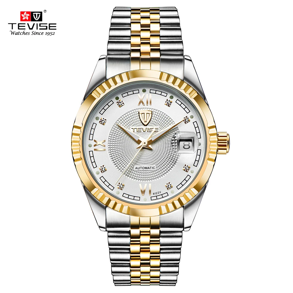 TEVISE Mechanical Watch Men Luminous Date Men's Watches Luxury Automatic Watch Men Clock With Metal Watch Bracelets Dropshipping (8)