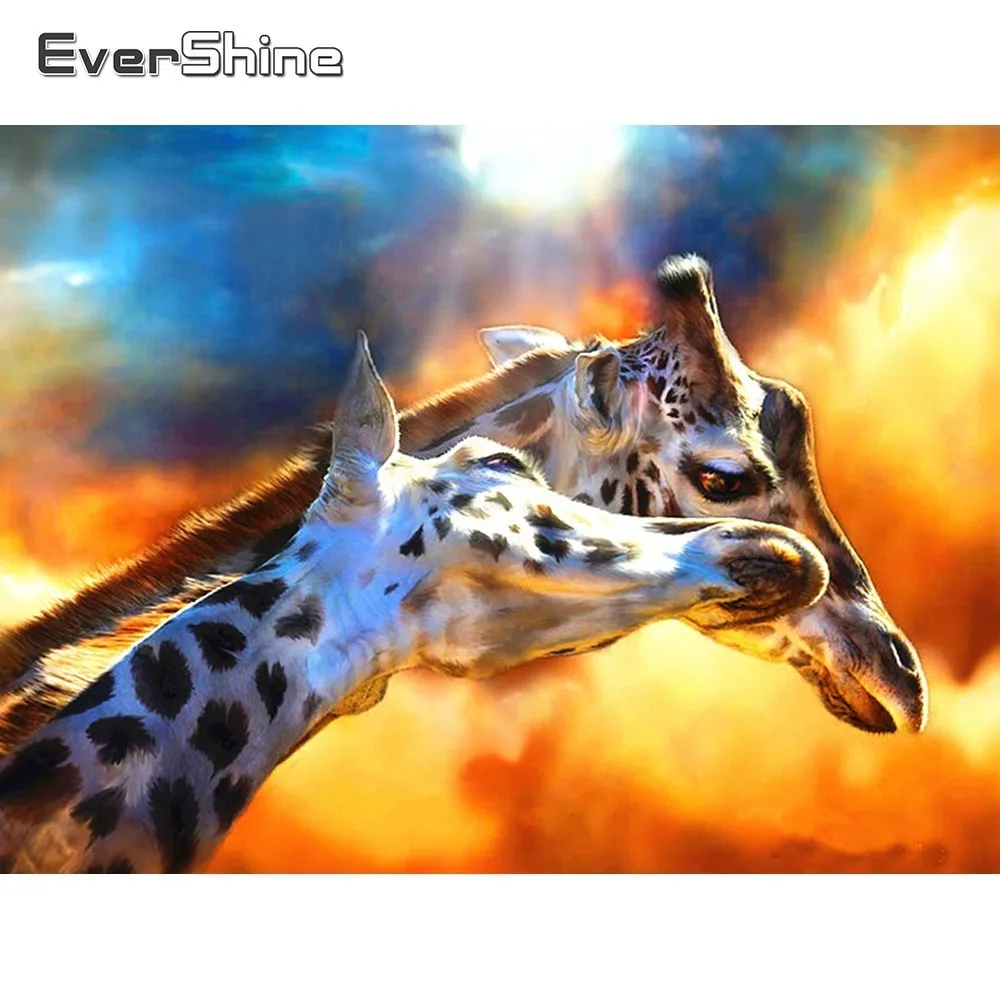 

EverShine Giraffe Diamond Painting 5D Full Square Diamond Embroidery Animals Picture Of Rhinestones Diamond Mosaic Cross Stitch