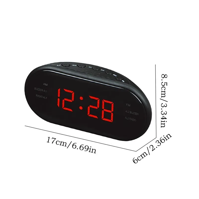VST VST-902 модный современный AM/FM светодиодное радио с часами Электронный Настольный будильник цифровые настольные часы функция повтора-25 US Plu