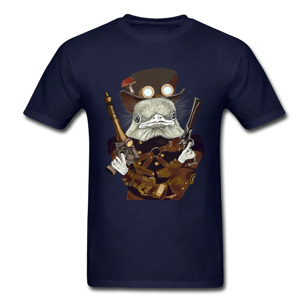 Cool T Shirts Brand New O Neck Funny 100% Cotton Fabric Men T Shirt Custom Short Sleeve Tops Shirt Top Quality Wild West Bird Ranger with Mushroom Hat navy