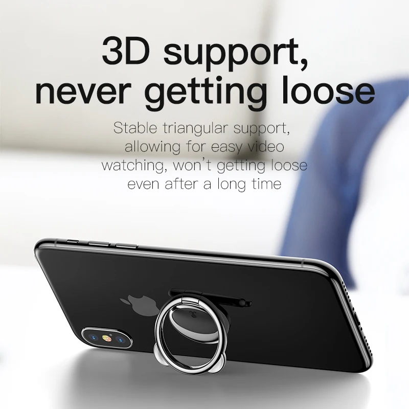 Baseus Metal Finger Ring Holder For iPhone Samsung Mobile Phone Ring 360 Degree Mount Holder Stand For Magnetic Car Phone Holder