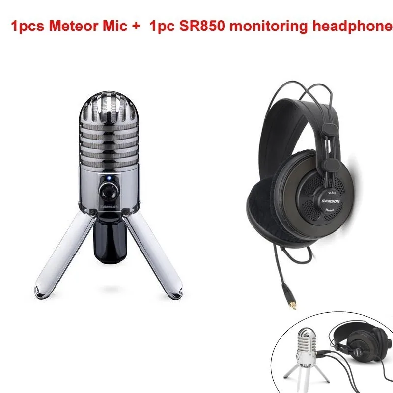 Samson Meteor Mic USB Studio записывающий конденсаторный микрофон для компьютера домашняя студия Skype iChat распознавание голоса - Цвет: SB