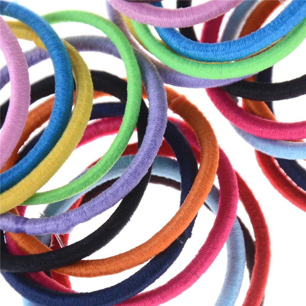 24pcs Colorful Headwear Rubber Elasticity Holders Hair Rings For Girls