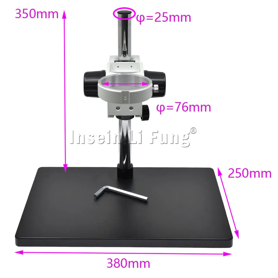 Большой размер база бинокулярный Тринокулярный Стерео микроскоп стенд фокус кронштейн отверстие 76 мм Мобильный телефон ремонт верстак