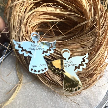 

Custom Personalized Name Date Angel Tags,Communion Angel Sign,Baby Shower Christening Baptism Favor,Party Decor For Wedding