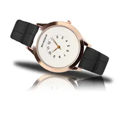 Модные женские лучший бренд кварцевые наручные часы для женщин круглый стекло кожаный ремешок для Relojes Mujer