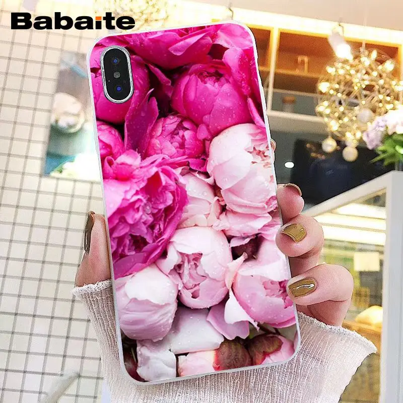 Элегантный розовый фиолетовый пион на вазе чехол для телефона iphone 12 11 Pro 11Pro Max 8 7 6