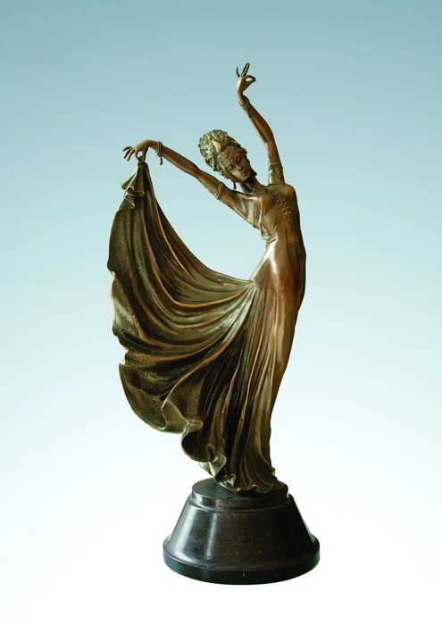 

Bronze art life pavane sculpture dancer handmade lost wax antiques souvenir office decoration LE-03F