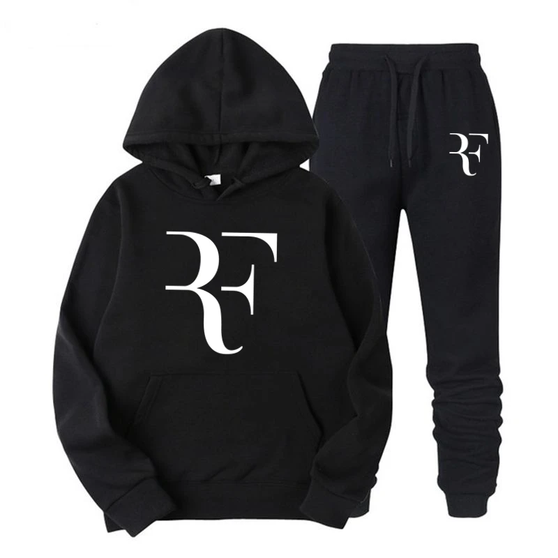 

Fashion Roger Federer RF Hoodies Tracksuit Men/Women Sweatshirts+Sweatpants Suits 2018 harajuku Hooded Pullover Hoodie