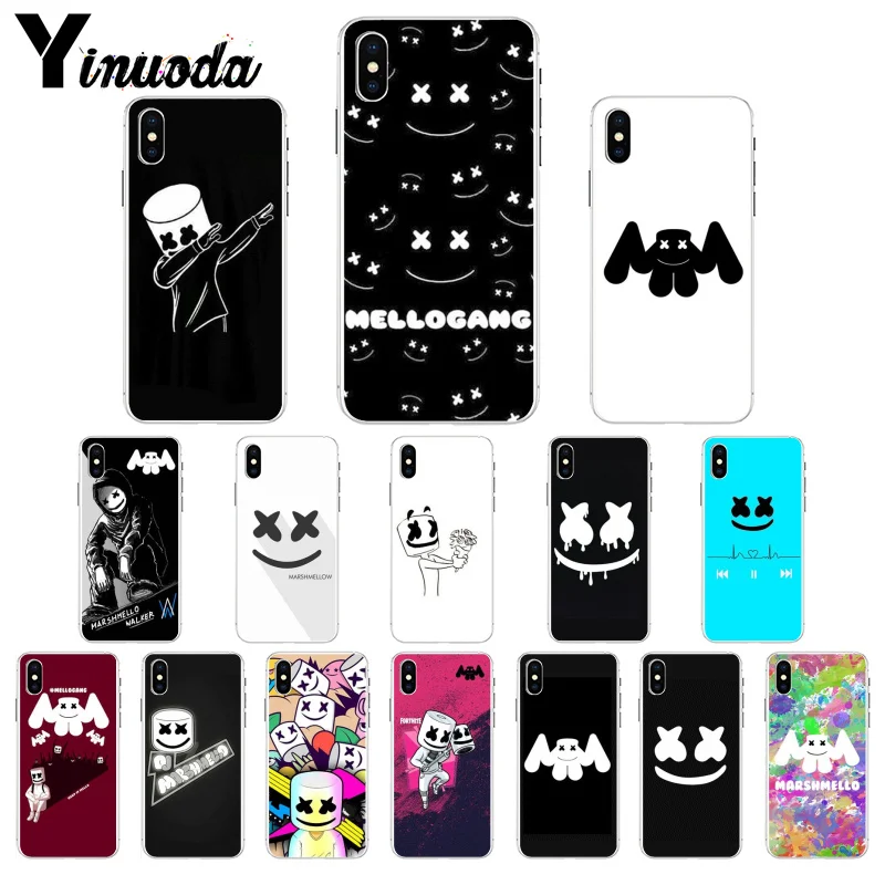 

Yinuoda MARSHMELLO Transparent TPU Soft Silicone Phone Cover for Apple iPhone 8 7 6 6S Plus X XS MAX 5 5S SE XR Cover