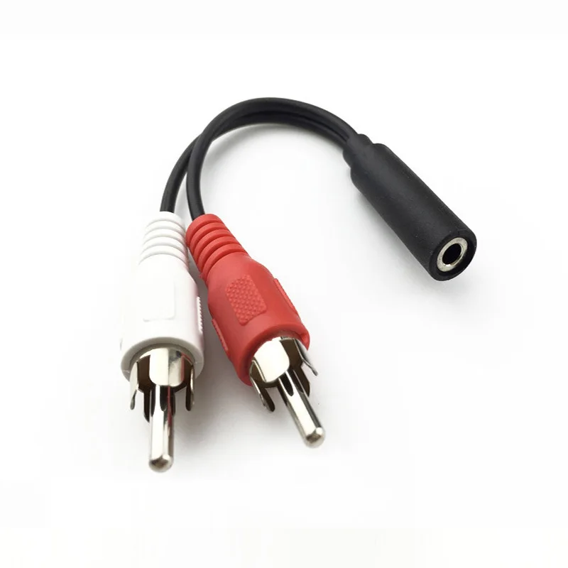 Liquidación Adaptador de Audio Y vídeo estéreo, Cable doble RCA, 3,5mm, conector hembra a 2RCA, Enchufe macho, 3,5 Y, convertidor de enchufe jaO67p3D