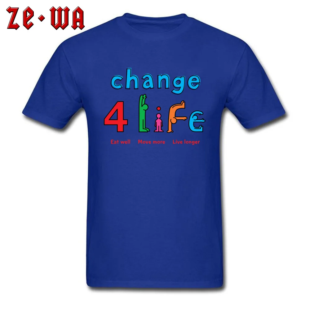 Change 4Life Logo T-shirts Short Sleeve Geek Newest Mens VALENTINE DAY Tops & Tees Geek Tee Shirts Round Neck Pure Cotton Change 4Life Logo  blue