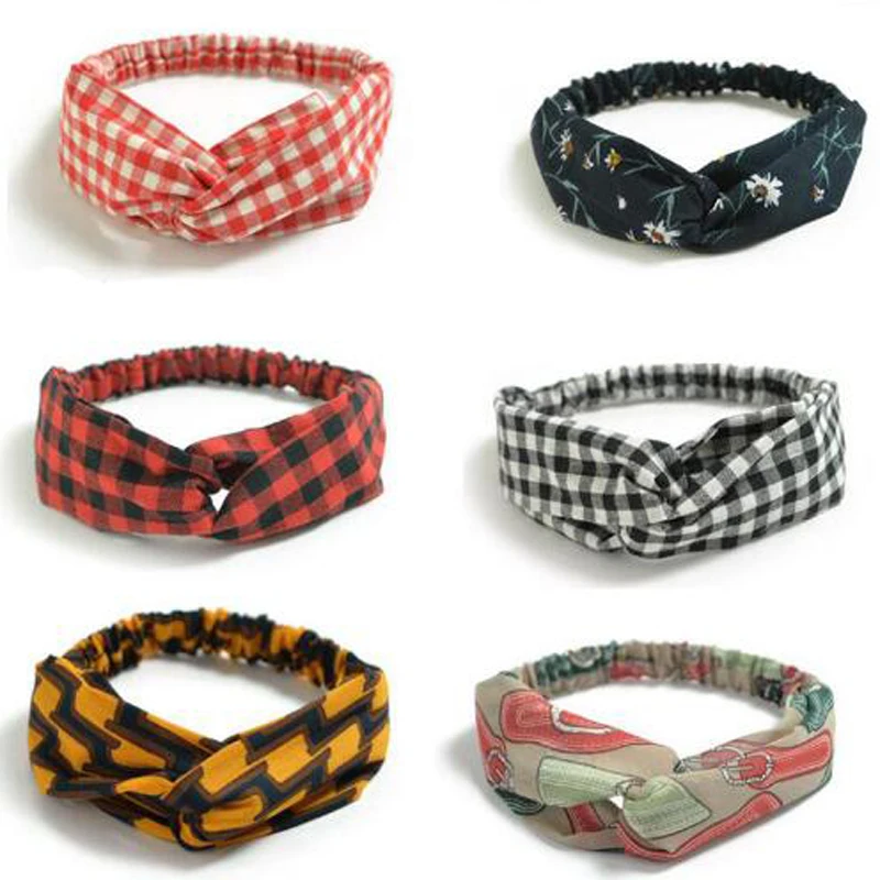 

2018 TWDVS Flower Headwear Women Spring Suede Headband Bohemian Vintage Cross Knot Elastic Hairband 1PC Girls Hair Accessories