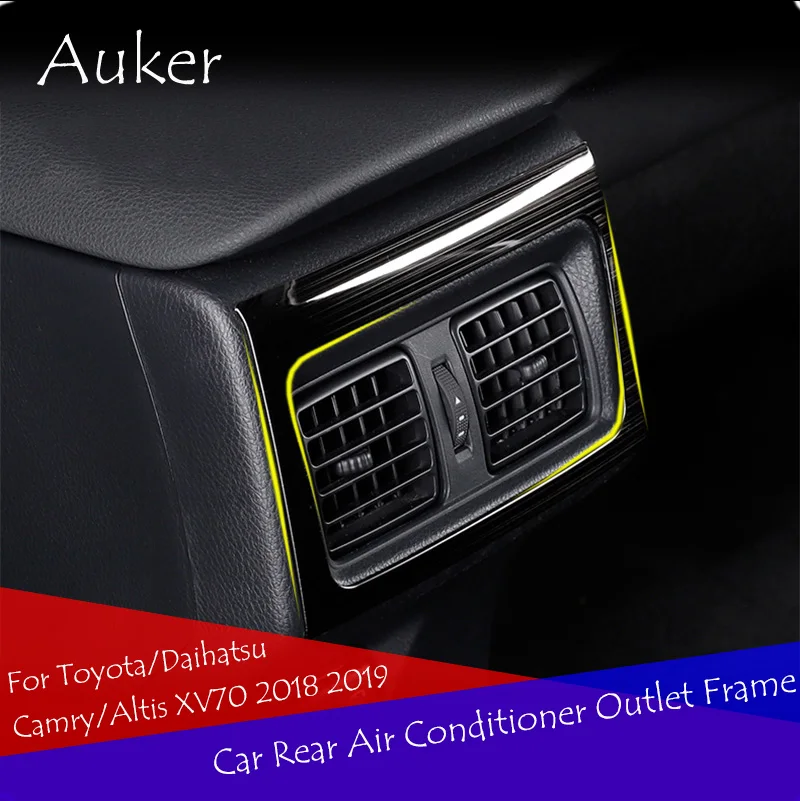 

Car Rear Console Air Conditioner Outlet Frame Cover Trim Chrome For Toyota/Daihatsu Camry/Altis XV70 2018 2019
