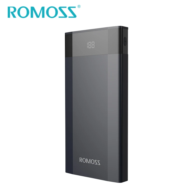 ROMOSS 10000 мАч DP10 внешний аккумулятор Quick Charge 3 0 светодиодный дисплей 2 USB QC3.0|original
