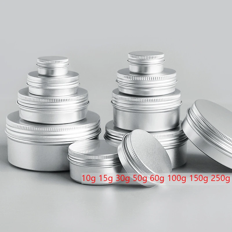100 шт./лот 10g 15g 30g 50g 60g 100g 150g Алюминий баночка для косметических средств